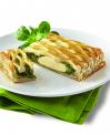 Goat cheese and Spinach latticed square puff pastry