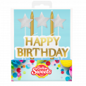 Dollar Sweets Gold Happy Birthday Candle & Stars