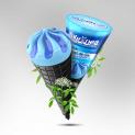 FULG DE NEA BLUE FLOWER ice cream in a black cone
